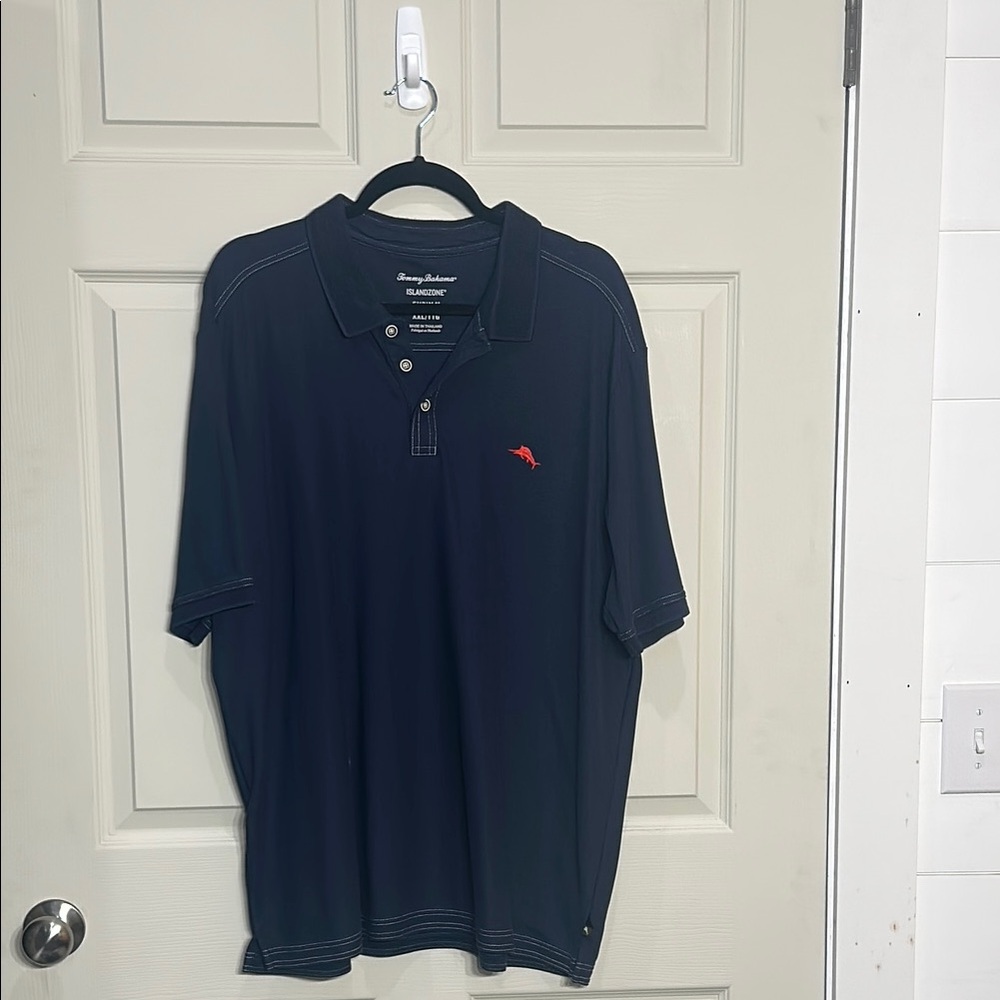 Tommy Bahama Blue and Red Polo Shirt Classic Style
